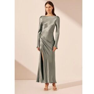 Shona Joy Sage Long Sleeve Midi Dress